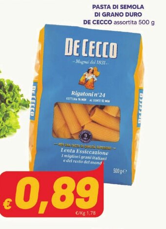 PASTA DI SEMOLA DI GRANO DURO DE CECCO assortita 500 g