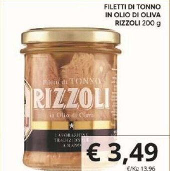 FILETTI DI TONNO IN OLIO DI OLIVA RIZZOLI 200 g