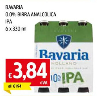 IperFamila BAVARIA 0.0% BIRRA ANALCOLICA IPA 6 x 330 ml offerta