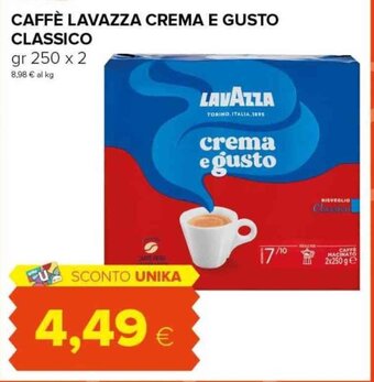 Tigre CAFFÈ LAVAZZA CREMA E GUSTO CLASSICO gr 250 x 2 offerta