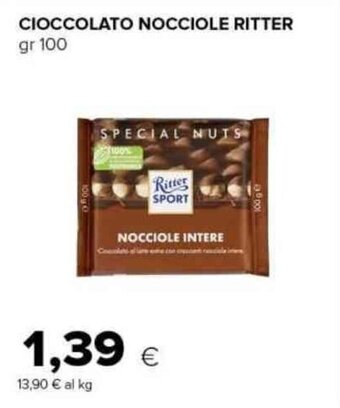 Tigre CIOCCOLATO NOCCIOLE RITTER gr 100 offerta
