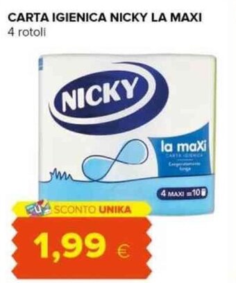 Tigre CARTA IGIENICA NICKY LA MAXI 4 rotoli offerta