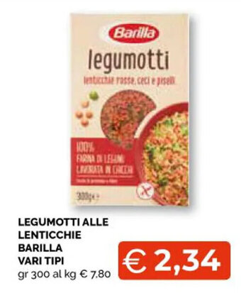 LEGUMOTTI ALLE LENTICCHIE BARILLA VARI TIPI gr 300