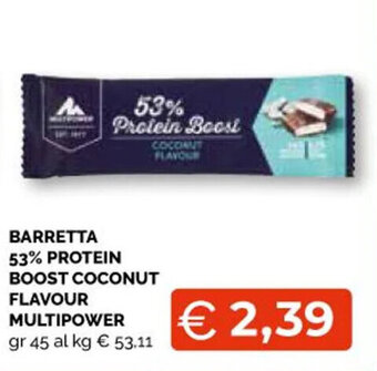 BARRETTA 53% PROTEIN BOOST COCONUT FLAVOUR MULTIPOWER gr 45