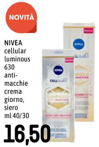 Famila Superstore NIVEA cellular luminous 630 anti- macchie crema giorno, siero ml 40/30 offerta