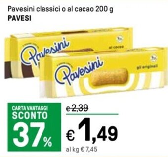 Iper La Grande Pavesini classici o al cacao 200 g PAVESI offerta