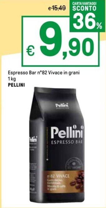 Iper La Grande Espresso Bar n°82 Vivace in grani 1 kg PELLINI offerta