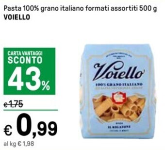 Iper La Grande Pasta 100% grano italiano formati assortiti 500 g VOIELLO offerta