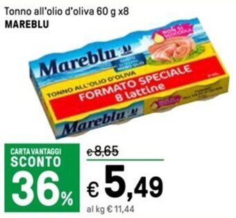 Iper La Grande Tonno all'olio d'oliva 60 g x8 MAREBLU offerta