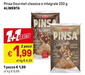 Iper La Grande Pinsa Gourmet classica o integrale 230 g ALIMENTA offerta