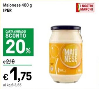 Iper La Grande Maionese 480 g IPER offerta