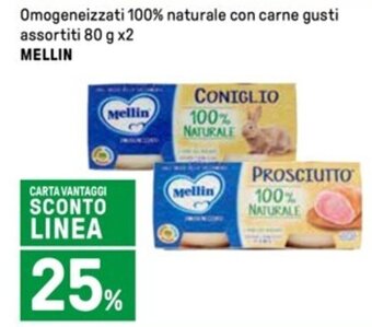 Iper La Grande Omogeneizzati 100% naturale con carne gusti assortiti 80 g x2 MELLIN offerta