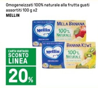 Iper La Grande Omogeneizzati 100% naturale alla frutta gusti assortiti 100 g x2 MELLIN offerta