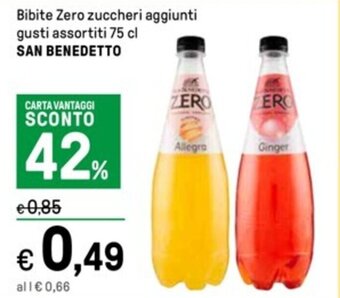 Iper La Grande Bibite Zero zuccheri aggiunti gusti assortiti 75 cl SAN BENEDETTO offerta