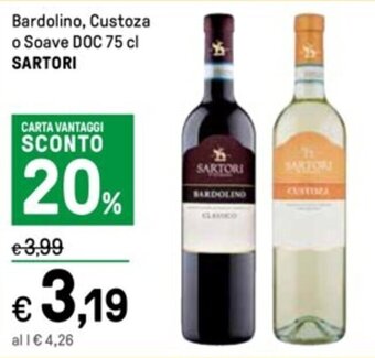 Iper La Grande Bardolino, Custoza o Soave DOC 75 cl SARTORI offerta