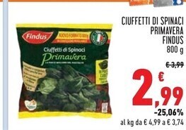Findus ciuffetti di spinaci primavera