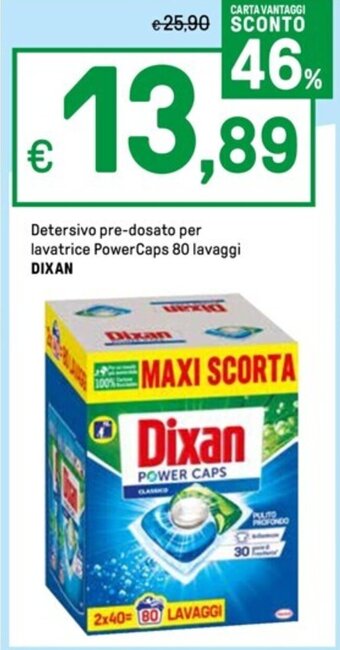 Iper La Grande Detersivo pre-dosato per lavatrice Power Caps 80 lavaggi DIXAN offerta