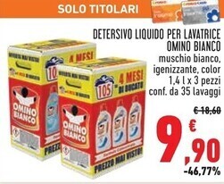 Conad Omino bianco detersivo liquido per lavatrice offerta