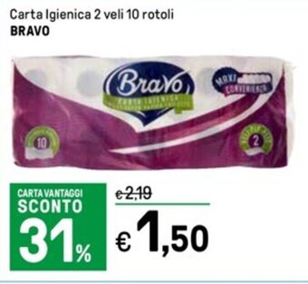 Carta Igienica 2 veli 10 rotoli BRAVO