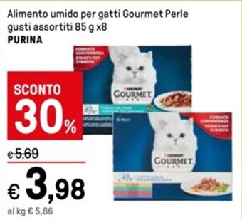 Iper La Grande Alimento umido per gatti Gourmet Perle gusti assortiti 85 g x8 PURINA offerta