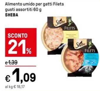 Iper La Grande Alimento umido per gatti Filets gusti assortiti 60 g SHEBA offerta