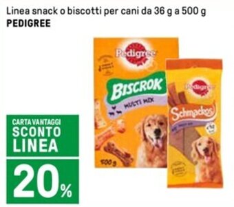 Iper La Grande Linea snack o biscotti per cani da 36 g a 500 g PEDIGREE offerta