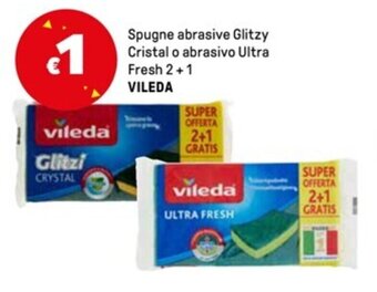 Iper La Grande Spugne abrasive Glitzy Cristal o abrasivo Ultra Fresh 2+1 VILEDA offerta