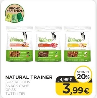 Arcaplanet Natural trainer superfoods snack cane gr.85 tutti i tipi offerta