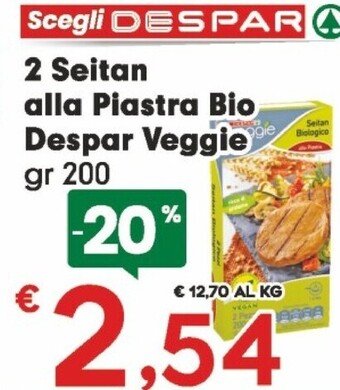 Despar Despar 2 seitan alla piastra bio veggie offerta