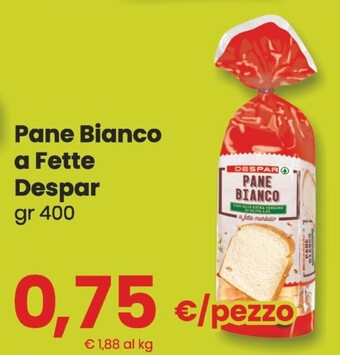 Despar Despar pane bianco a fette offerta
