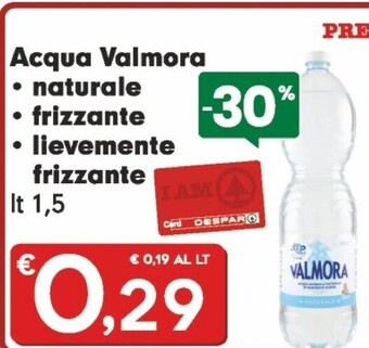 Valmora acqua naturale/frizzante/lievemente frizzante