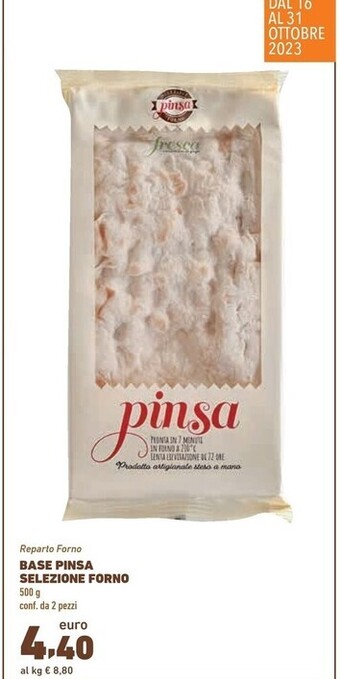 Base pinsa selezione forno