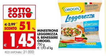 Tigros MINESTRONE LEGGEREZZA IL BENESSERE OROGEL 750 g offerta