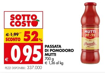 Tigros PASSATA DI POMODORO MUTTI 700 g offerta
