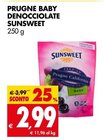 Tigros PRUGNE BABY DENOCCIOLATE SUNSWEET 250 g offerta