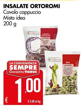 Tigros INSALATE ORTOROMI Cavolo cappuccio Mista idea 200 g offerta