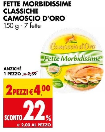 Tigros FETTE MORBIDISSIME CLASSICHE CAMOSCIO D'ORO 150 g offerta
