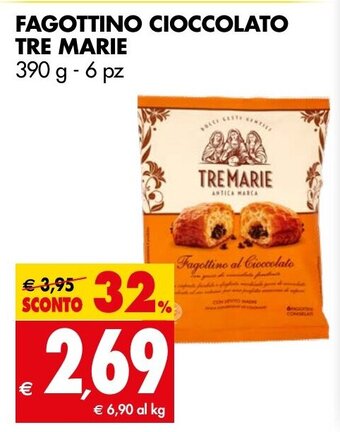 Tigros FAGOTTINO CIOCCOLATO TRE MARIE 390 g 6 pz offerta