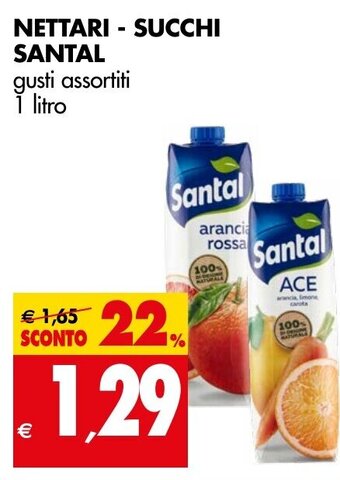 NETTARI - SUCCHI SANTAL gusti assortiti 1 litro