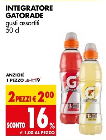 Tigros INTEGRATORE GATORADE gusti assortiti 50 cl offerta