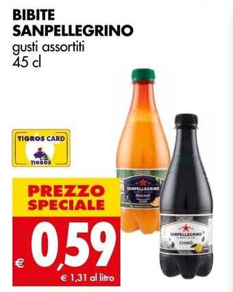 Tigros BIBITE SANPELLEGRINO gusti assortiti 45 cl offerta