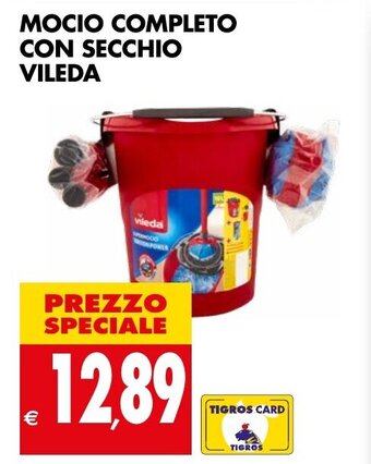 Tigros MOCIO COMPLETO CON SECCHIO VILEDA offerta