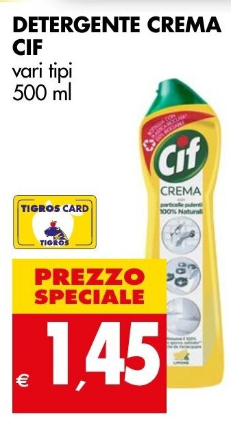 Tigros DETERGENTE CREMA Cif 500 ml offerta