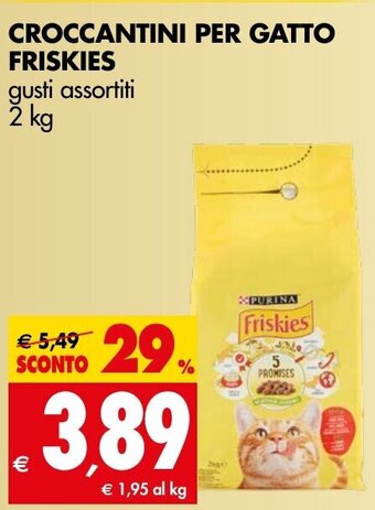 Tigros CROCCANTINI PER GATTO FRISKIES gusti assortiti 2 kg offerta
