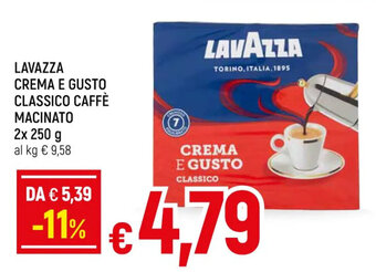 LAVAZZA CREMA E GUSTO CLASSICO CAFFÈ MACINATO 2x 250 g