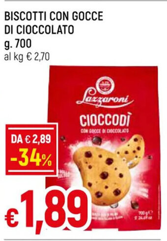 Galassia BISCOTTI CON GOCCE DI CIOCCOLATO 700 g offerta