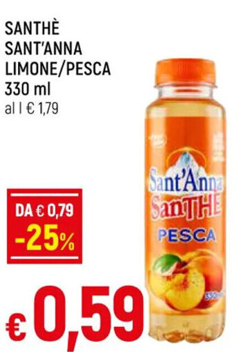 Galassia SANTHÈ SANT'ANNA LIMONE/PESCA 330 ml offerta