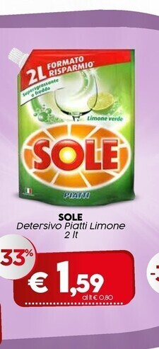 Crai Sole detersivo piatti limone offerta