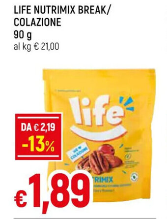 Galassia LIFE NUTRIMIX BREAK/ COLAZIONE 90 g offerta