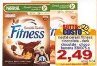 Pewex nestlè cereali fitness cioccolate-dark ciocolate-choco banana 330/375 g offerta